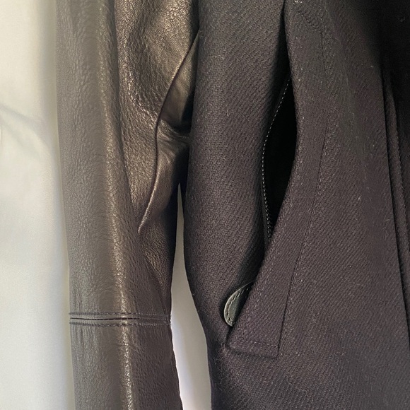 Burberry Black Leather Bomber Jacket - Picture 5 of 6